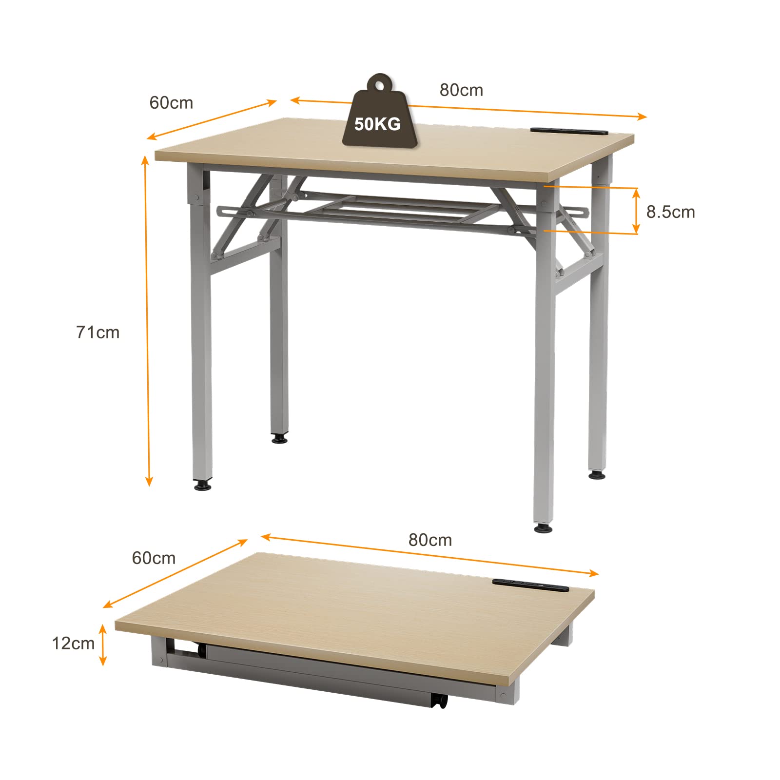Amazon | FryLR 折りたたみデスク 大理石柄 組み立て不要 80*60*72CM